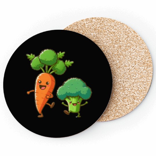 Carrot Dancing with Broccoli Coasters
