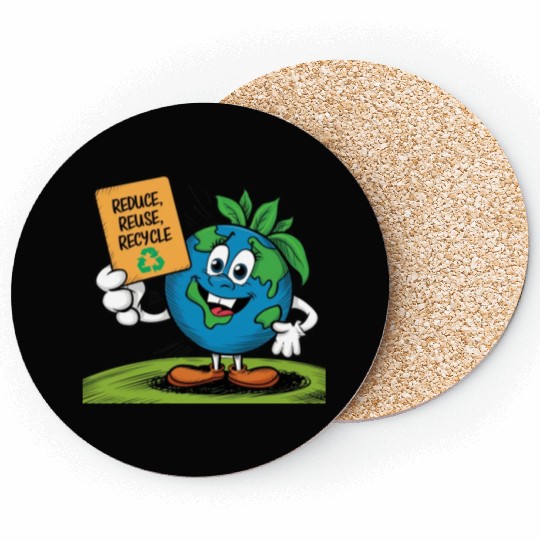 Reduce, Reuse, Recycle Earth day - April 22 Coasters