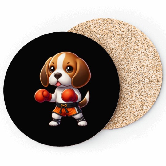 Muay Thai Beagle Coasters