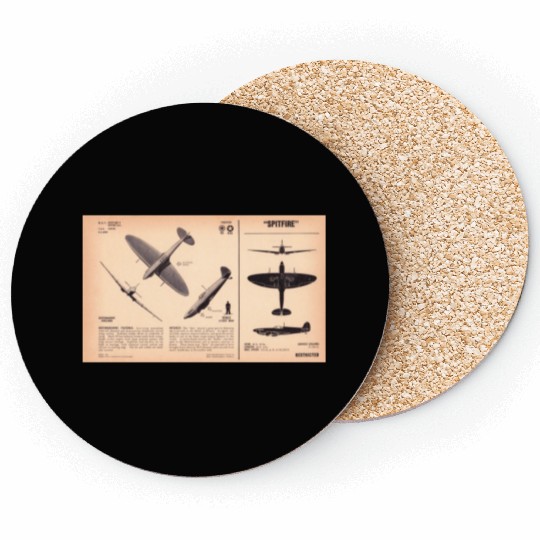 Spitfire Recognition Sheet Coasters