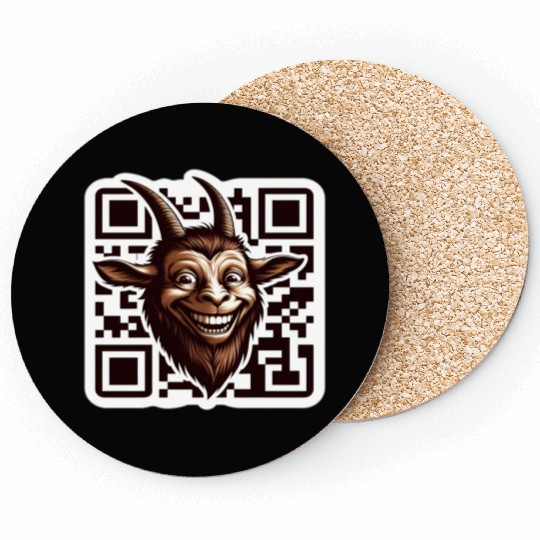 Qr Code Goat: Scan for Baaa-mazing Content! Coasters