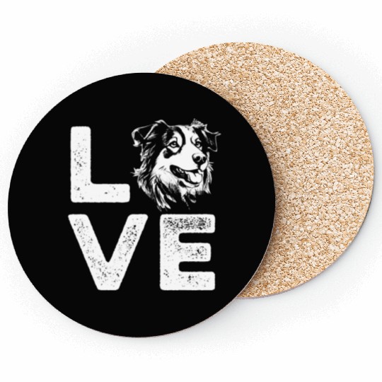 I Love Dog Lover Dog Owner Xmas Coasters