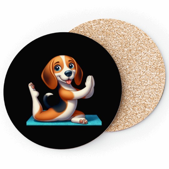 Beagle Yoga Fitness Meditation Coasters