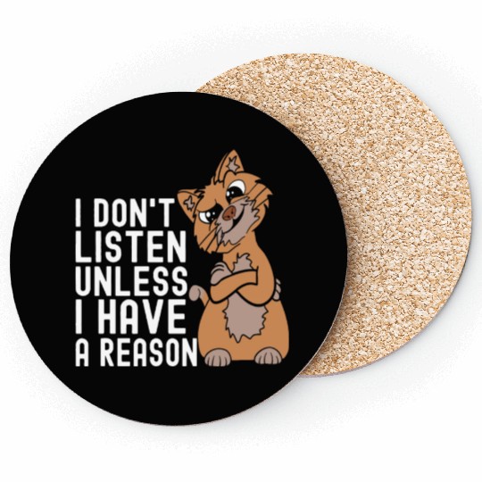 Sassy Ginger Cat Funny Cat Owner Coasters