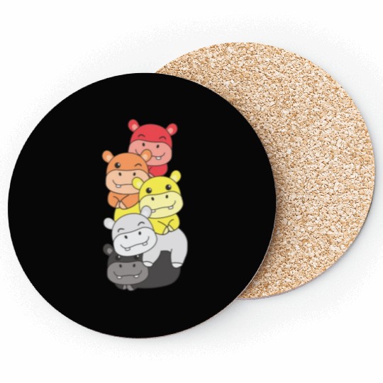 Lithsexual Flag Pride Lgbtq Cute Hippo Coasters