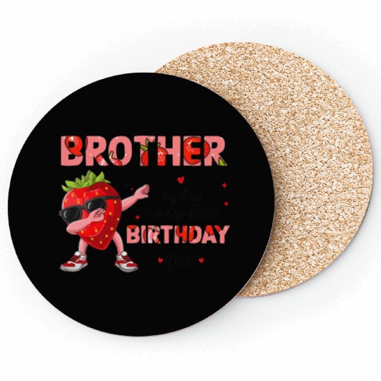 Brother of the Berry Sweet One Strawberry Coasters