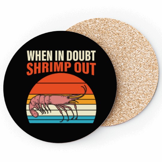 When In Doubt Shrimp Out Retro BJJ Brazilian Coasters
