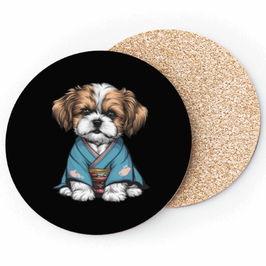 Shih Tzu In Kimono Coasters