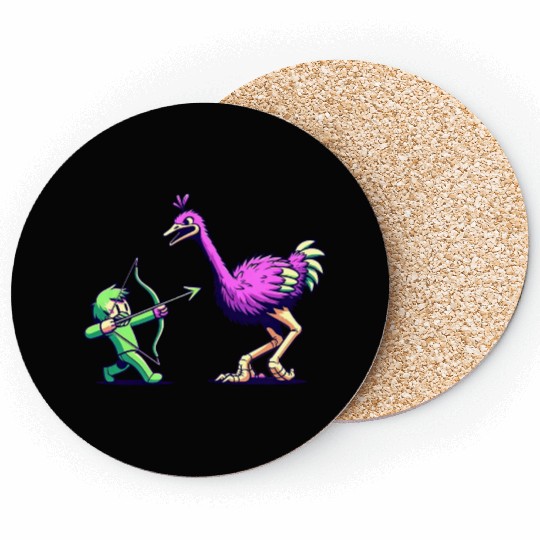 Quirky Archer's Ostrich Challenge Coasters