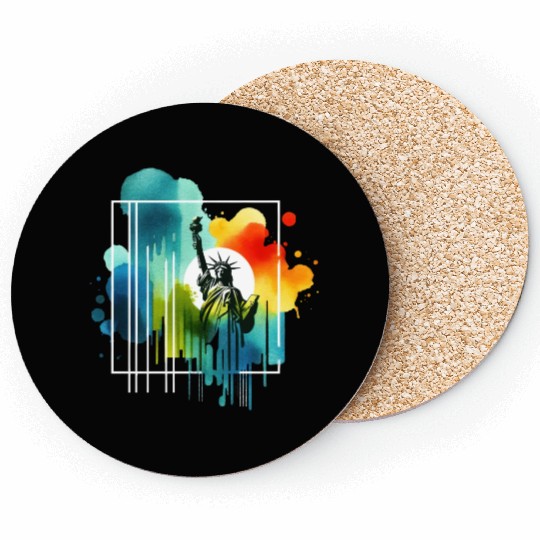 Liberty's Colorful Aura Coasters