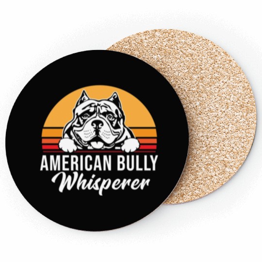 Live Love Bark Retro Vintage American Bully Funny Coasters