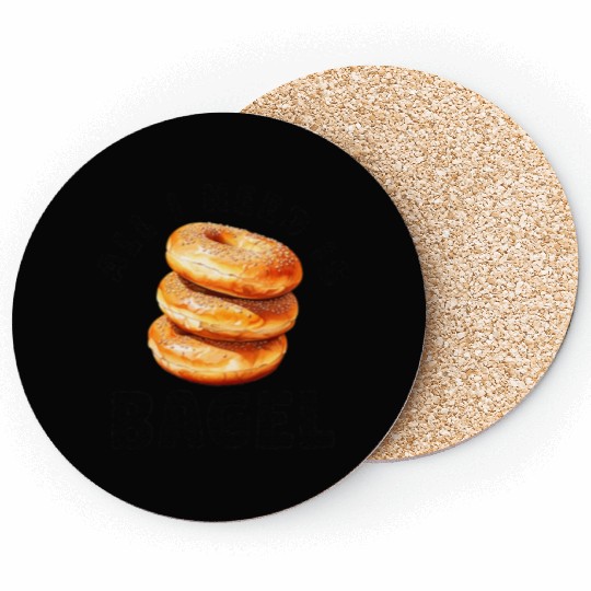 Bagel Lover For Men BreakFast Jewish Food Beigel Coasters
