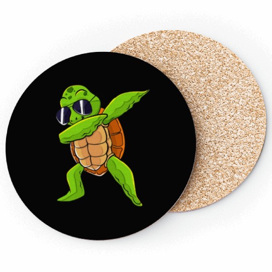Dabbing Sea Turtle Animal Lover Save The Turtles Coasters