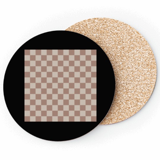 Brown Classic Checkered Big Checkerboard Coasters