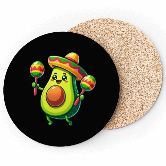 Cinco de Mayo Avocado in Mexico Coasters