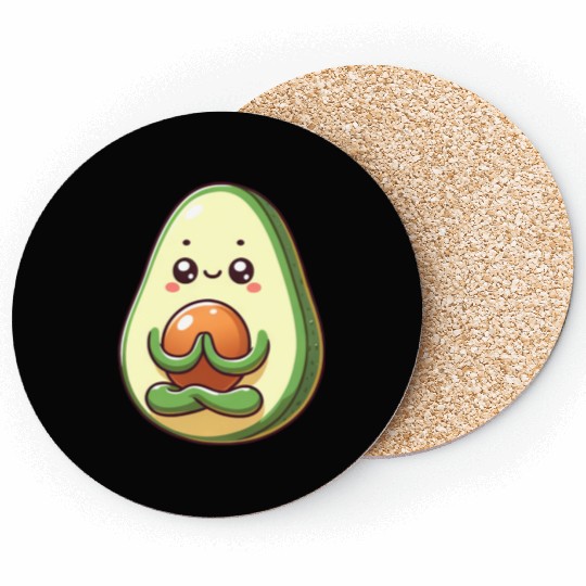 Avocado Meditation Zen Levitation Coasters