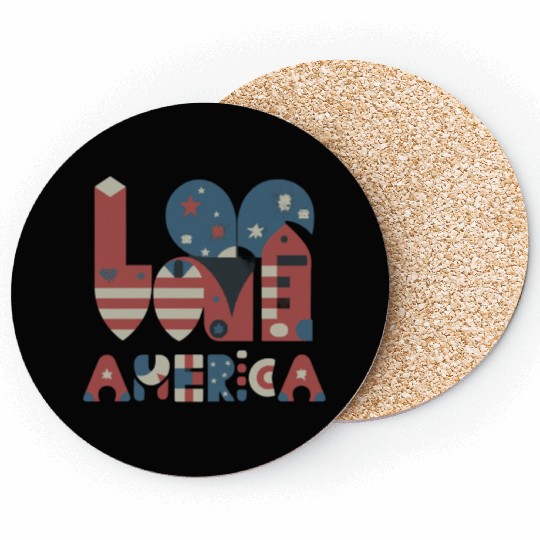 I Love America Coasters