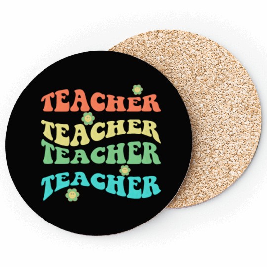 Retro Groovy In My Teacher Era Teacher Life T-Shir Coasters