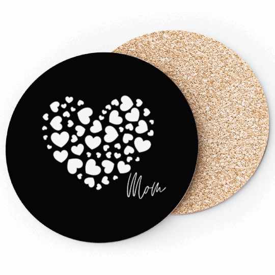 Hearts Love Mom 4 Coasters