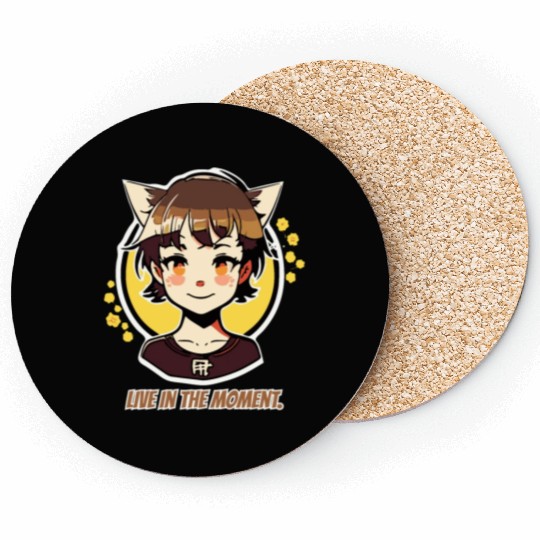 Live in the Moment: Manga Anime Girl Coasters