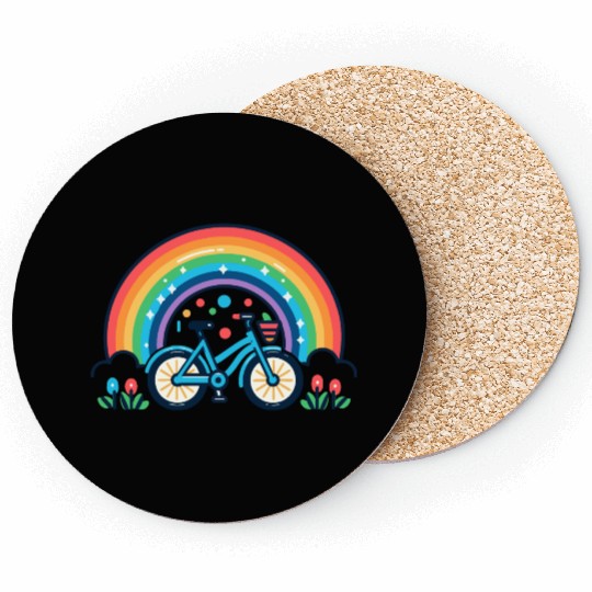 Bicycle and rainbow Coasters