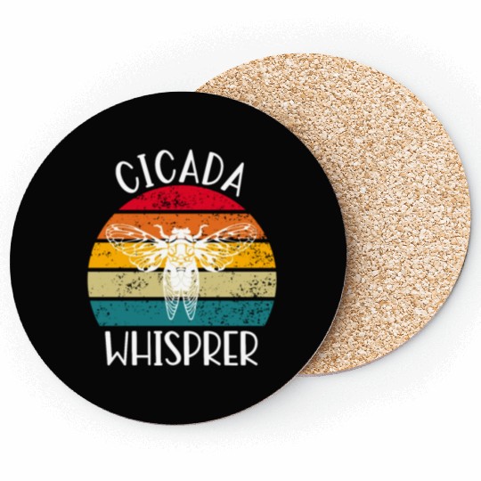 Cicada Whisprer, Retro Sunset Summertime 80's 90's Coasters