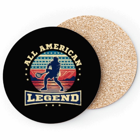 4th Of July Lacrosse All American Legend Coasters