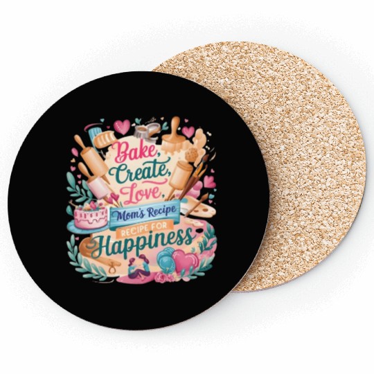 Bake love mom love Coasters