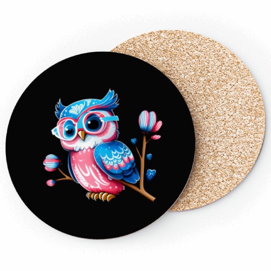 Red White and Blue Owl Coasters
