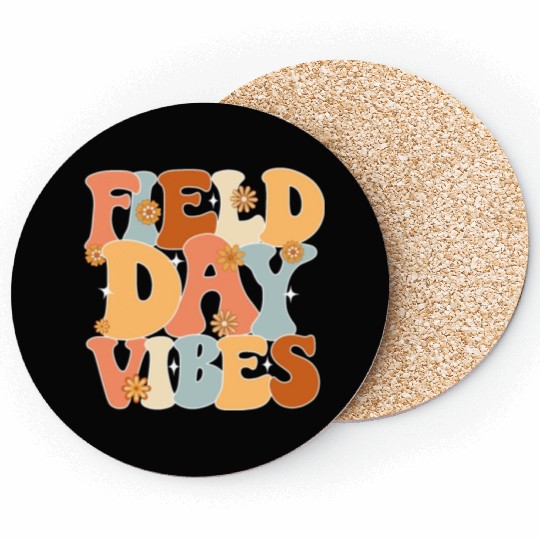 Field Day Vibes Outdoor Sunshine Flowers Coasters