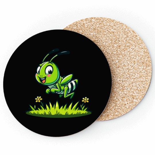 Buzzing Bloomer: The Happy Gardening Bee Coasters