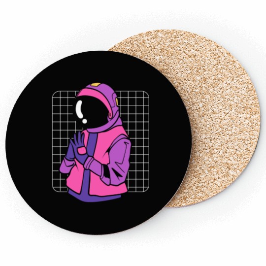 Cyberpunk Astronaut Digital Artist Coasters