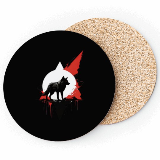 Tribal Wolf Totem Coasters