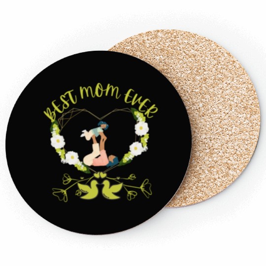 BEST MOM EVER MOTHER AND DAUGHTER DESIGN Coasters