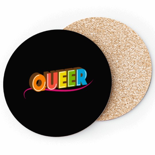 Queer Typo for Pride Month Equal Rights LGBTQ Coasters