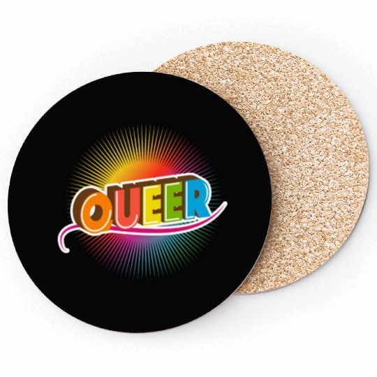 Queer Typo for Pride Month Equal Rights LGBTQ Coasters