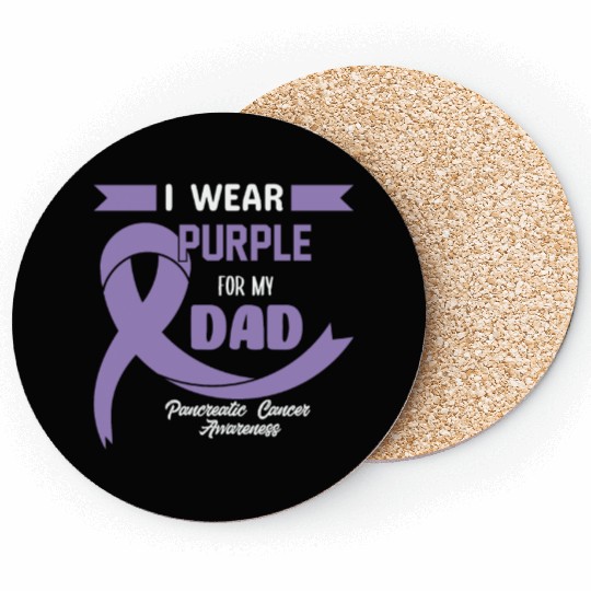 Pancreatic Cancer Support Dad Cancer Awareness Coasters