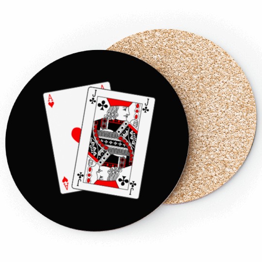 Two cards Blackjack Coasters