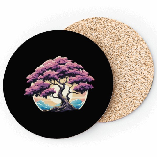 Zen nature purple tree Coasters