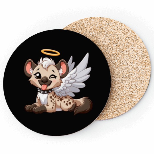 Hyena angel wings halo fantasy Coasters