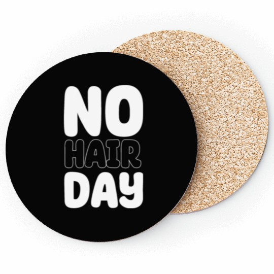 No Hair Day Funny Bald Bearded Hairstylist Coasters