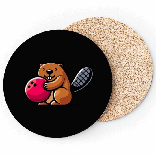 Strike Master: Bowling Beaver Coasters