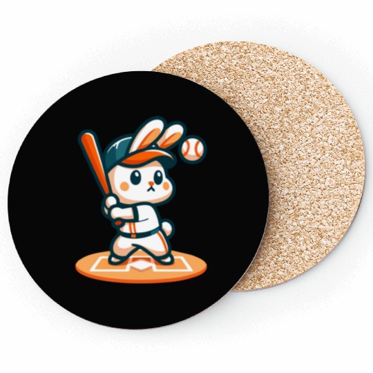 Home Run Hopper: Baseball Bunny Coasters