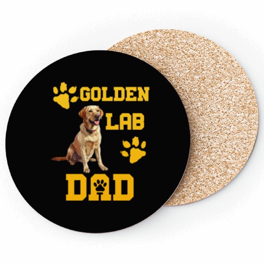Golden Labrador GOLDEN LAB DAD Dog Owners Coasters
