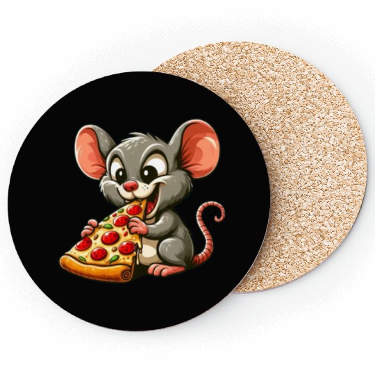Mouse Rat Popcorn Cinema Movie Fan Coasters