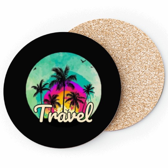 Beach vibes, travel spot Coasters