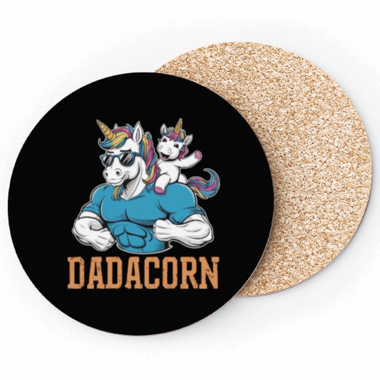 Dadacorn Muscular Unicorn With Sunglasses Coasters