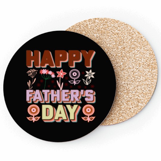 Happy Father's Day Card with Text Coasters