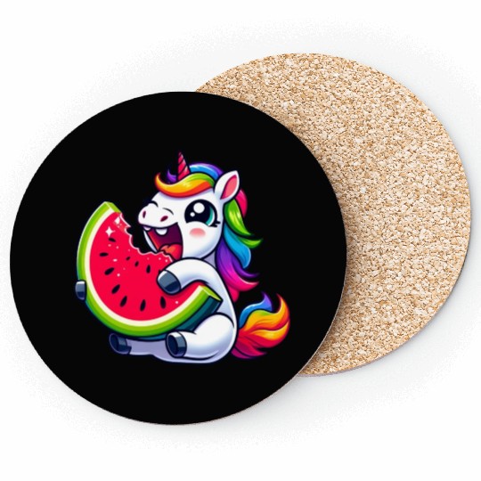 Unicorn Watermelon Summer Design Coasters