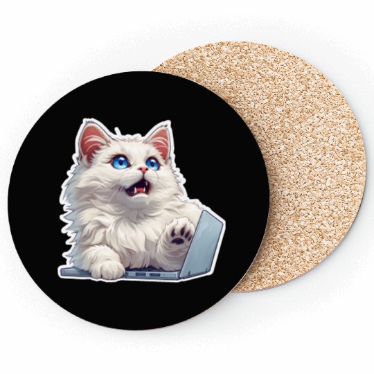 PURRCRAFT - Shocked Cat - B Coasters